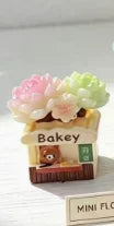 10Pcs Colorful Miniature Home Decor Bear Succulent Plant Resin Ornament Dollhouse For Fairy Garden DIY Jewelry Making Accessory Quake cream