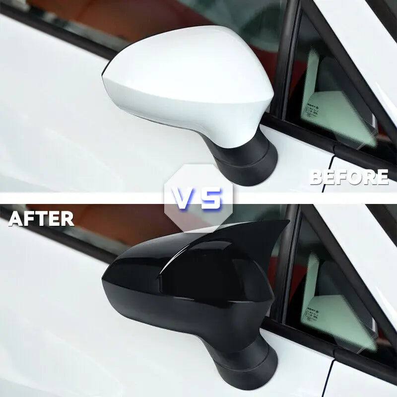 For Seat Leon MK2 2009-2012 Ibiza MK4 2008-2017 Rearview Side Mirror Cover Wing Cap Exterior Door Case Trim Carbon Fiber Sticker Quake