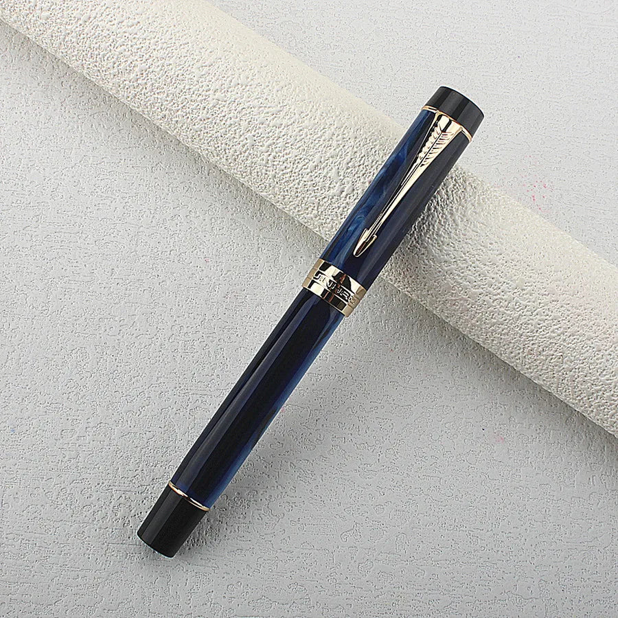 Jinhao 100 Centennial Resin Fountain Pen Starry Blue with Golden Clip EF/F/M/ Nib Ink Pen Business Office Writing Gift Pen Quake 100-7 M 0.7MM