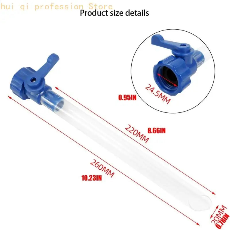 Water Refill Tube with Built-In Shutoff Control, Clear Hose for Motorhome Filling and Quick Travel Top Up Support During Refills Quake