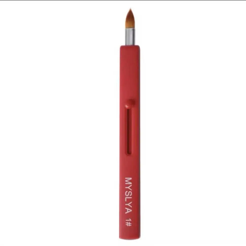 Makeup Brush Make Up Tool Lady Capped Eyeshadow Applicator Lip Gloss Brush Lipstick Brush Cosmetic Brush Retractable Lip Brush Quake red