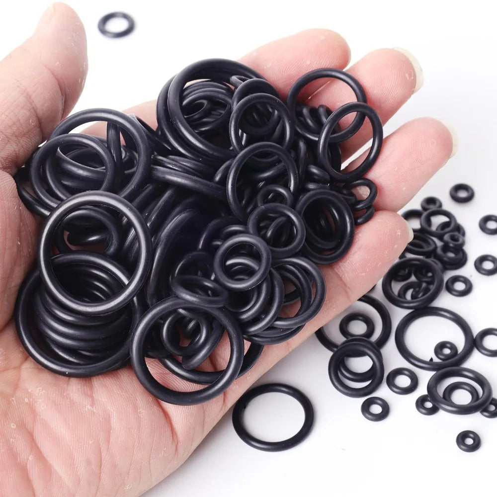 O-ring Repair Set Seal Assortment Kits Black Nitrile O Rings with Storage Box for Plumbing Automotive Machinery Repair Sealing Quake