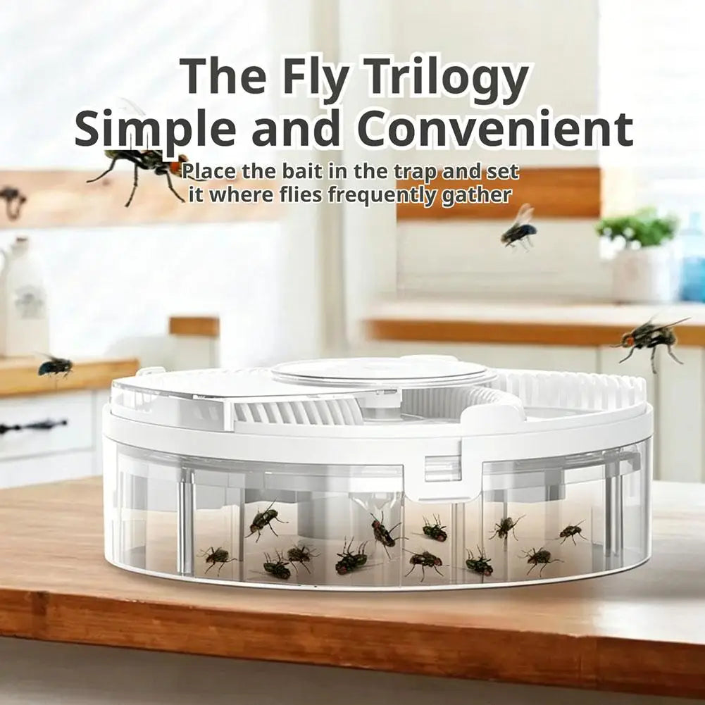 USB Electric Fly Trap Indoor Fly Catcher with Bait Silent Automatic Strong Suction Insect Trap for Kitchen Bedroom Pest Control Quake