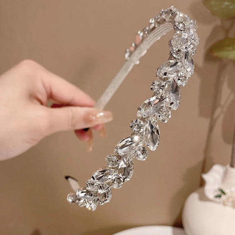 Versatile Out Rhinestone Headband Hairpin Headband Retro French Crystal Headband Female Korean Version Quake