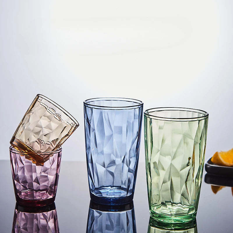 1PC Acrylic AS water cup Household color plastic cup gargle beer cup Restaurant juice cup drop resistant reusable Quake