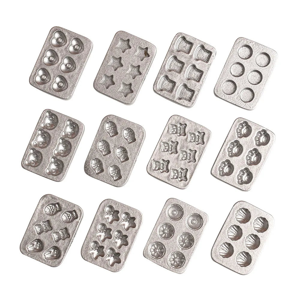 20pcs Resin Mini Kawaii Cookie Baking Tray Flatback Cabochon Miniatures Accessories Scrapbooking Charms DIY Crafts Embellishment Quake