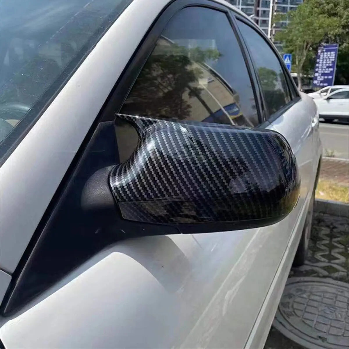 For Mazda 2 3 6 2003 2004 2005 2006 2007 2008 Rearview Side Mirror Cover Wing Cap Exterior Door Rear View Case Trim Carbon Fiber Quake