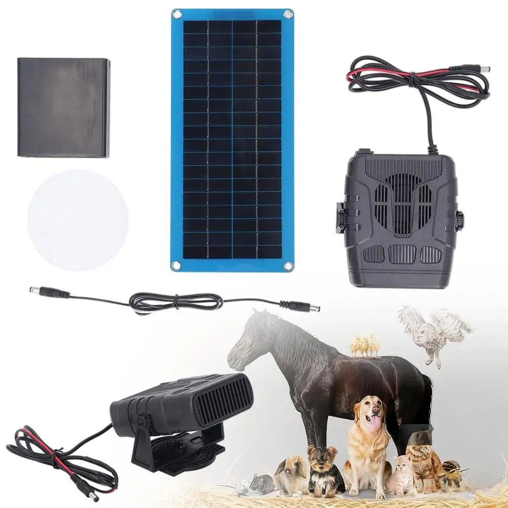 30W Solar Panel Car Heater Winter Defroster Heating Fan Pet House Warmer Warm Natural Wind Speed Electric Heater Quake