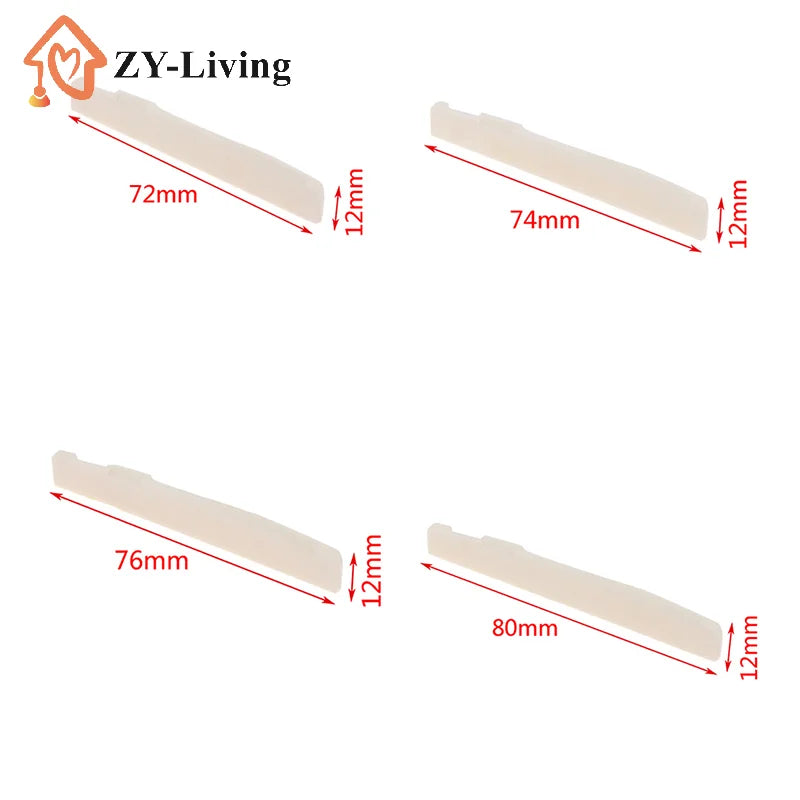 1Pcs Real Bone Bridge For Folk Acoustic Guitar 72MM/74MM/76MM/80MM * 12MM Quake