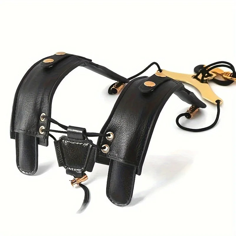 Leather Saxophone Neck Strap,Aluminum Plate Neck Strap with Saxophone Shoulder Straps for Alto,Tenor,and Baritone Electric Bass Quake