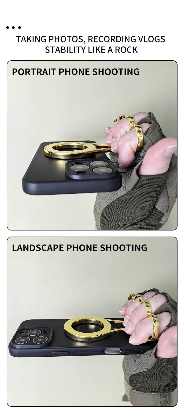 tiger claw Dual Magnetic Phone Holder Stand, 360° Rotating Foldable Quake
