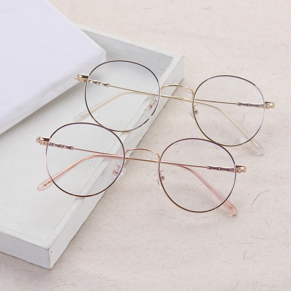 High-definition Blue Light Blocking Glasses Women Men Fashion Classic Metal Round Computer Goggles Anti Blue Rays Nerd Eyewear Quake