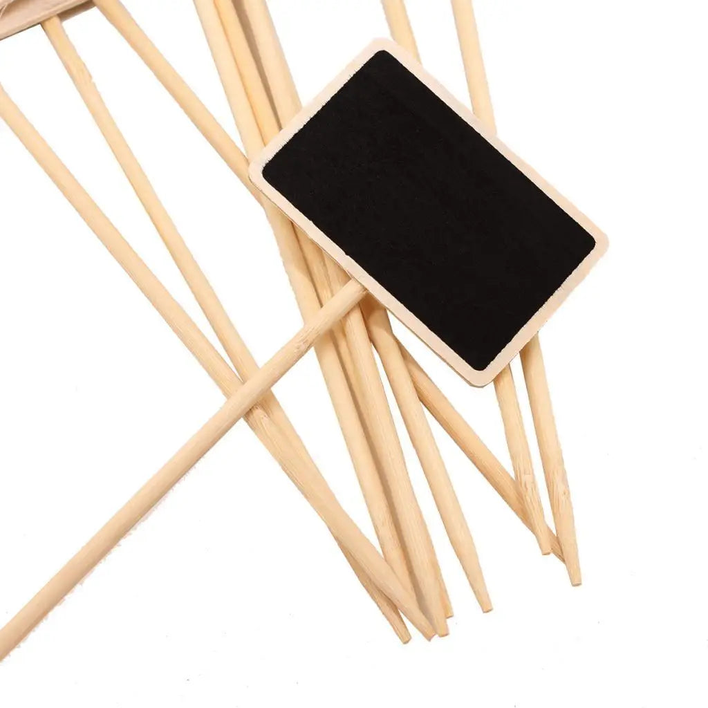 2x 10pcs Wood Plate Tag Mini Chalkboard Blackboard Wood Plate Table Tags Favor Quake
