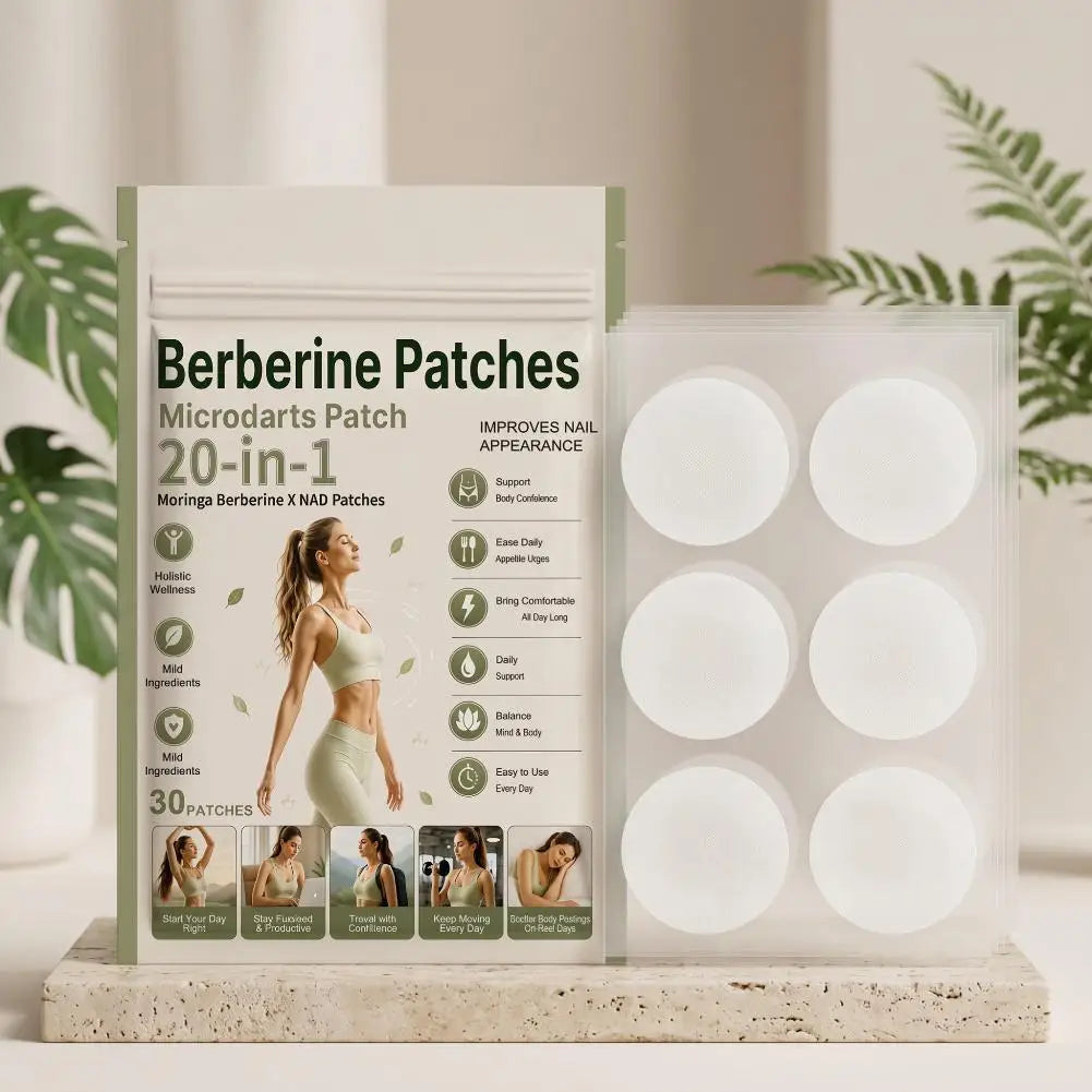 30PCS Moringa NAD Patches Berberine Body Care Patch Skin Friendly Comfortable Daily Wellness Support Quake