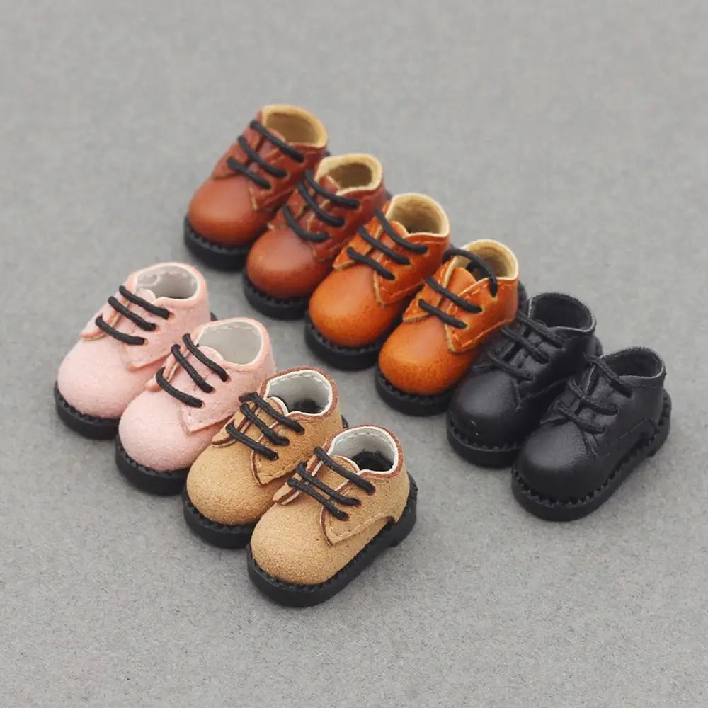 Multiple Colour 1 Pair Ob11 DOD 1/12 Bjd Doll Shoes All-Match PU Leather Body9 GSC YMY Shoes Delicate Cute Quake