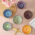 6-Piece Bohemian Mandala Ceramic Bowls - Dishwasher & Microwave Safe, Perfect for Cereal, Soup, Pasta, Salad, Ice Cream Bowls Quake Six bowls