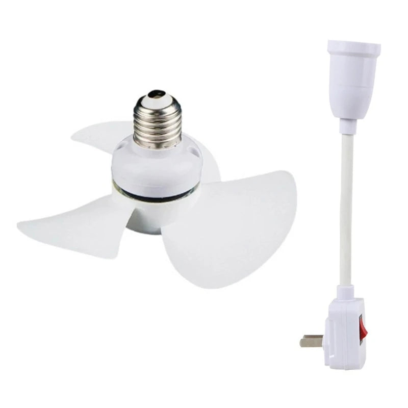 10W Small Cooling Fan E27 Home Ceiling Fan Desktop Fan 360 Degree Adjust for Kitchen Bedroom Dormitory Living Room Study K1KF Quake