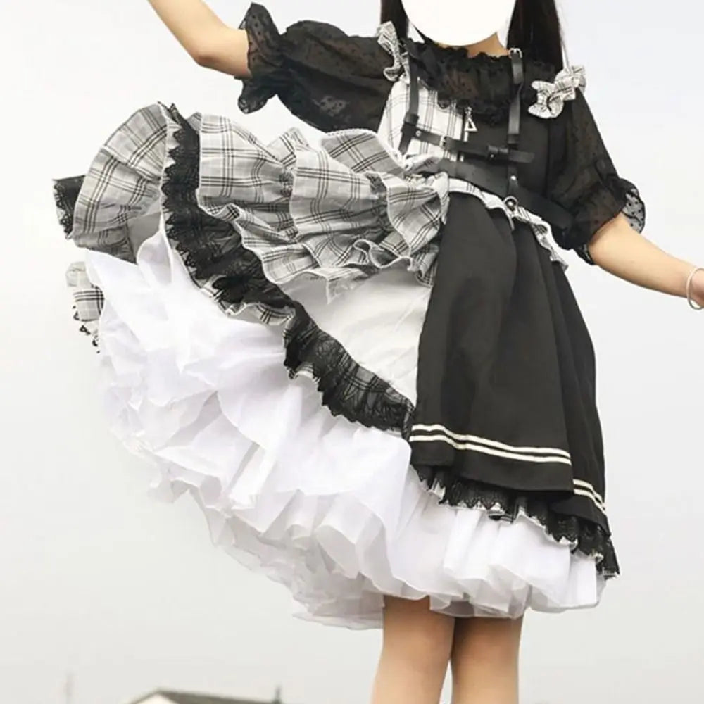 Fashion Without hoop Petticoat White JK Underskirt Crinoline Breathable Cosplay Flower Dress Accessories Quake