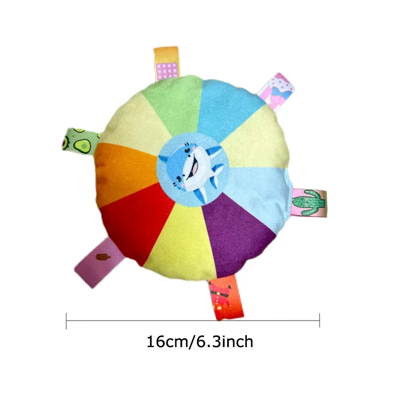 Funny Rainbow Plush Flying Saucer Dog Toys Outdoor Interactive Training Games Chew Toy Pets Flying Discs Toys with Bells Quake Rainbow