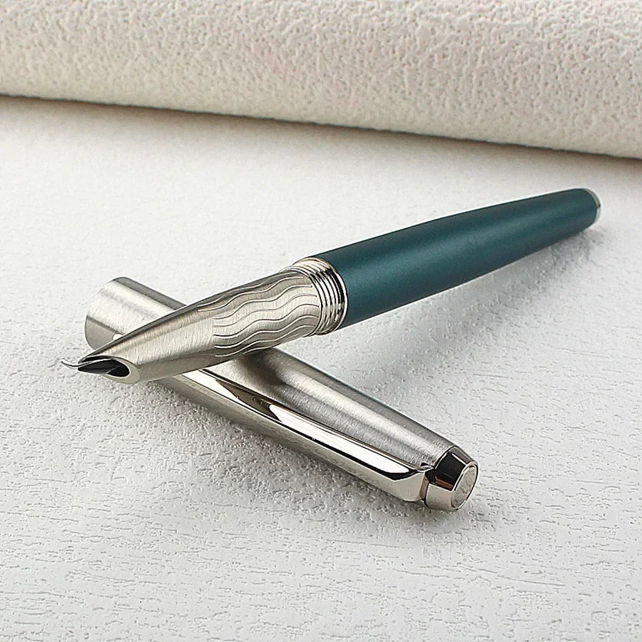 High Quality Classic Style All Steel Fountain Pen Bent 1.0mm Nib Ink Pens School Office Supplies Students Stationery Quake 5092-1 Bent (Curved) 1.0mm