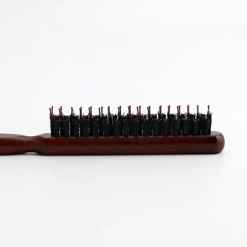 Wooden Handle Hairdressing Hair Comb Hair Fluffy Three Rows Boar Bristle Combs Back Teasing Brush Salon Supply Styling Tools New Quake Bristle nylon teeth
