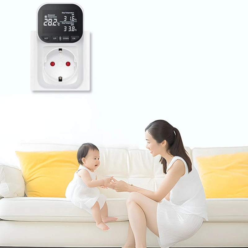 Digital Temperature Controller Socket Thermostat EU Plug 220V With Timer Switch Heating Cooling For Refrigerator Aquaculture Quake