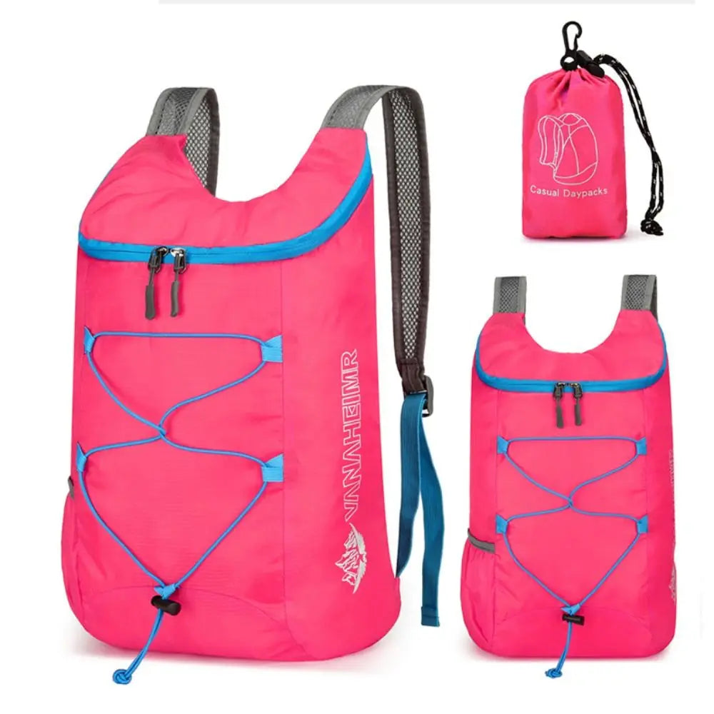 Foldable Sports Backpack Ultra Lightweight Waterproof Nylon Fabric Outdoor Packable Backpack High-capacity Fitness Bag Quake
