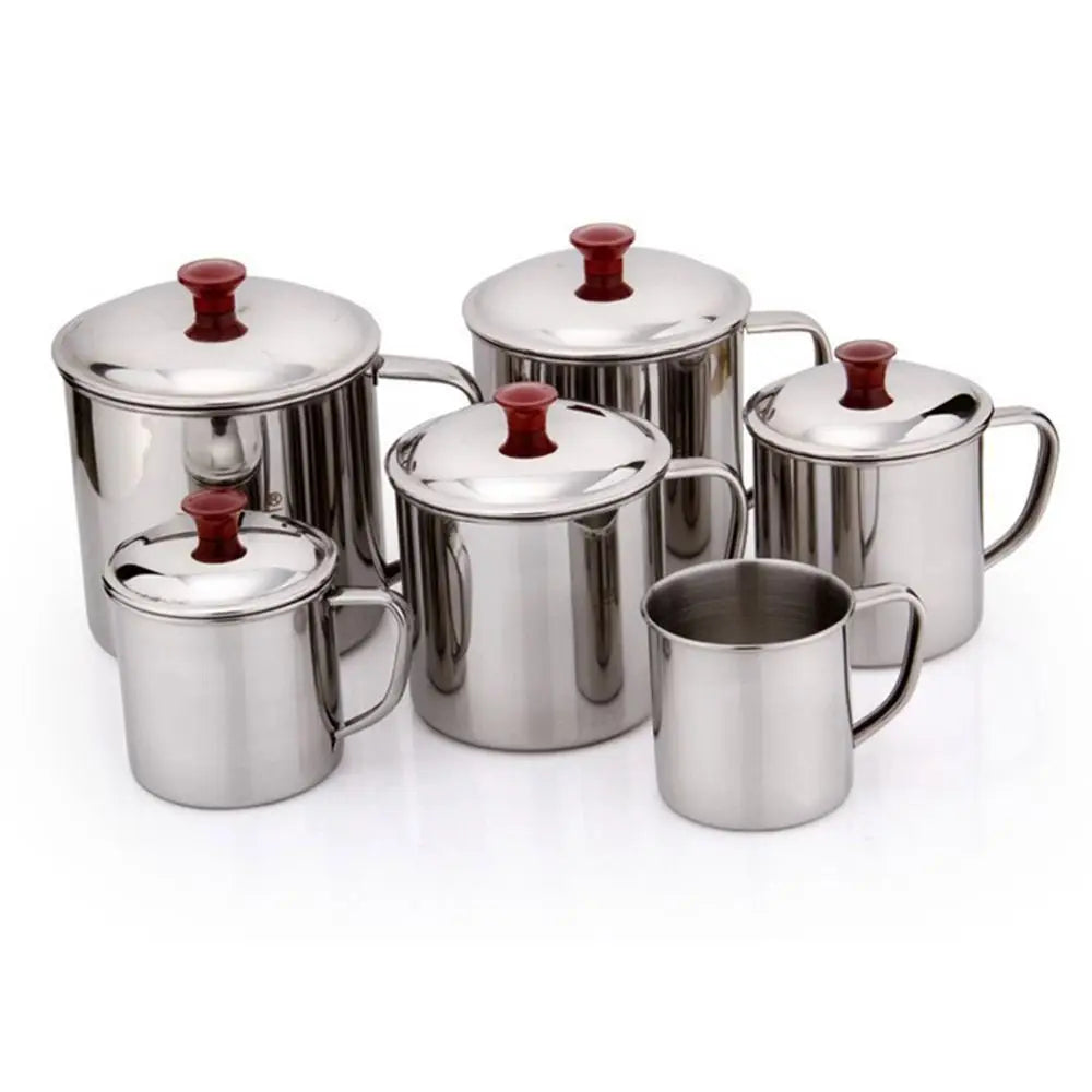 Portable Stainless Steel Tea Drinking Metal Tumbler Pint Cup Camping Coffee Mug Quake