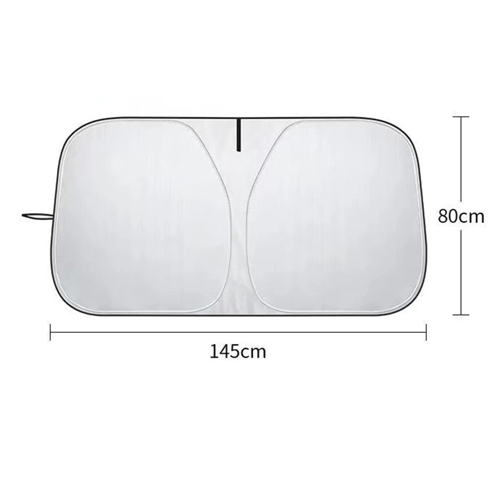 1x Car Windshield Direct Installation Foldable Cover Front Glass UV Block Sun Visor Shield Sunshade 140 * 80cm Quake
