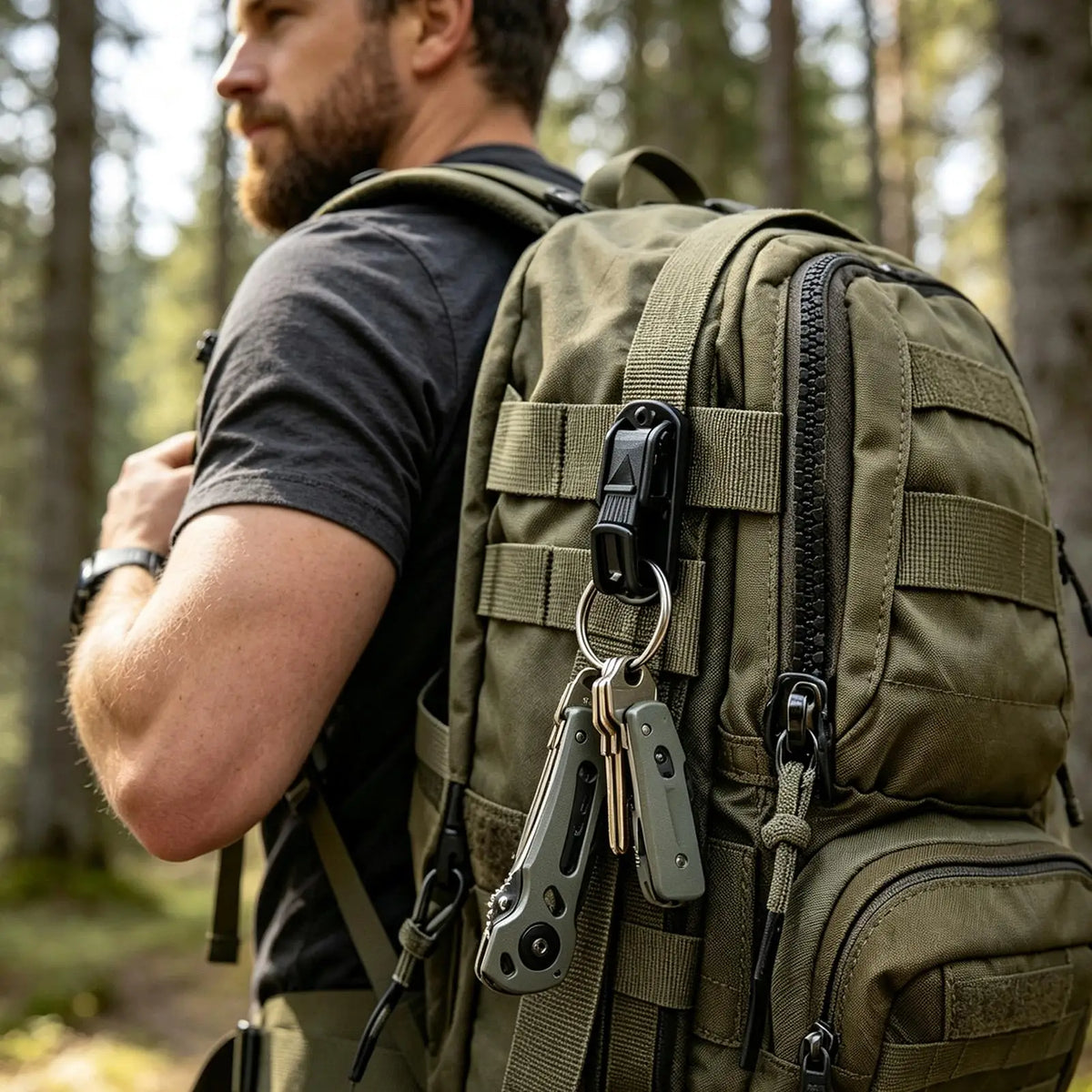 Belt Clip Multifunctional Backpack Heavy Duty Holder Hook Key Clip for Rescue Survival Outdoor Camping Hiking Climbing Skiing Quake