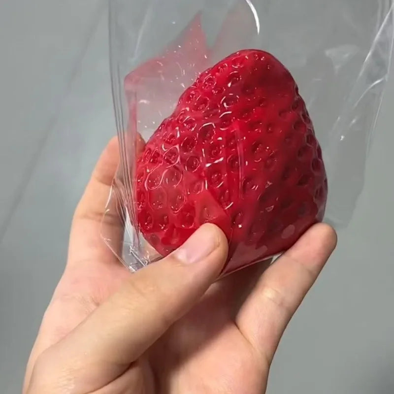 1pcs Soft and Squishy Strawberry Squeeze Toy Silicone Like Feel Stress Relief and Venting Toy Quake
