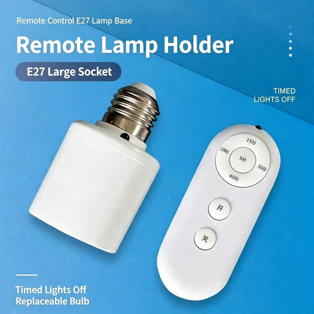 E27 60W Wireless Remote Control Smart Timer Switch Lamp Holder 110V 220V House Multi Light Switch Baby Room Bedroom Timer Switch Quake