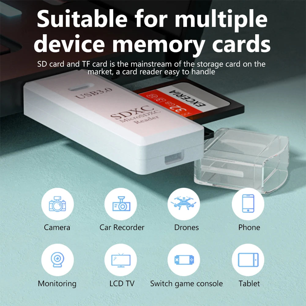 USB 3.0 Card Reader SD TF Card Memory Card Reader 2 IN 1 High Speed Smart Cardreader Adapter For PC Laptop Accessories Quake