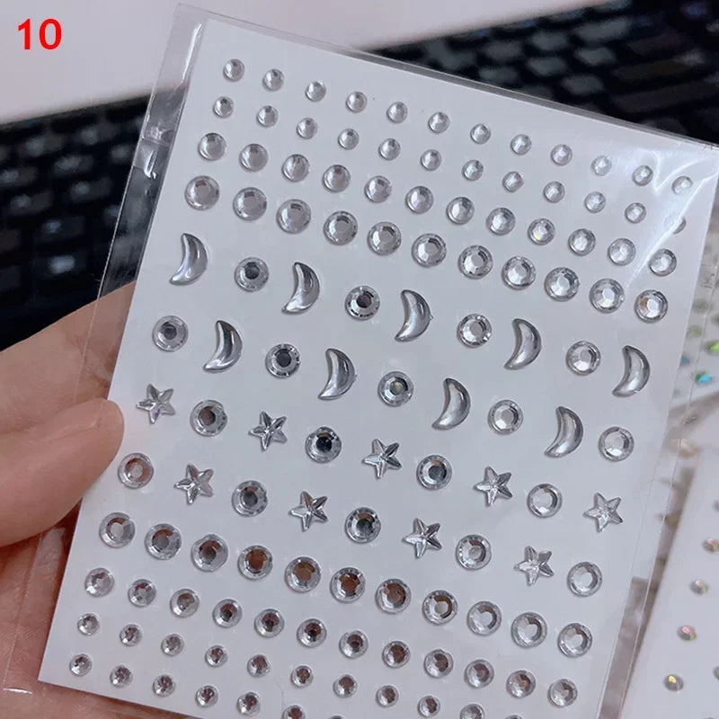 Face Decorations Rhinestone Stickers for Music Festival Halloween Party Mobile Crystal Sticker Women Girls DIY Diamond Stickers Quake