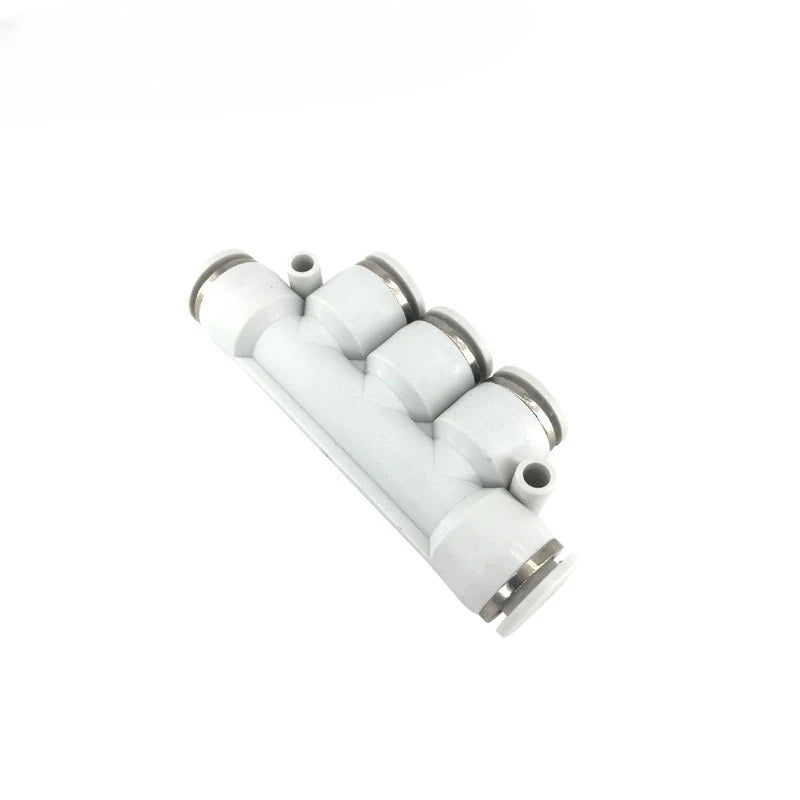 1Pcs PK Pneumatic tubing fittings: plastic push-in PK4, PK6, PK8, five-way outer diameter, PK10, PK12 Quake WHITE PK-04