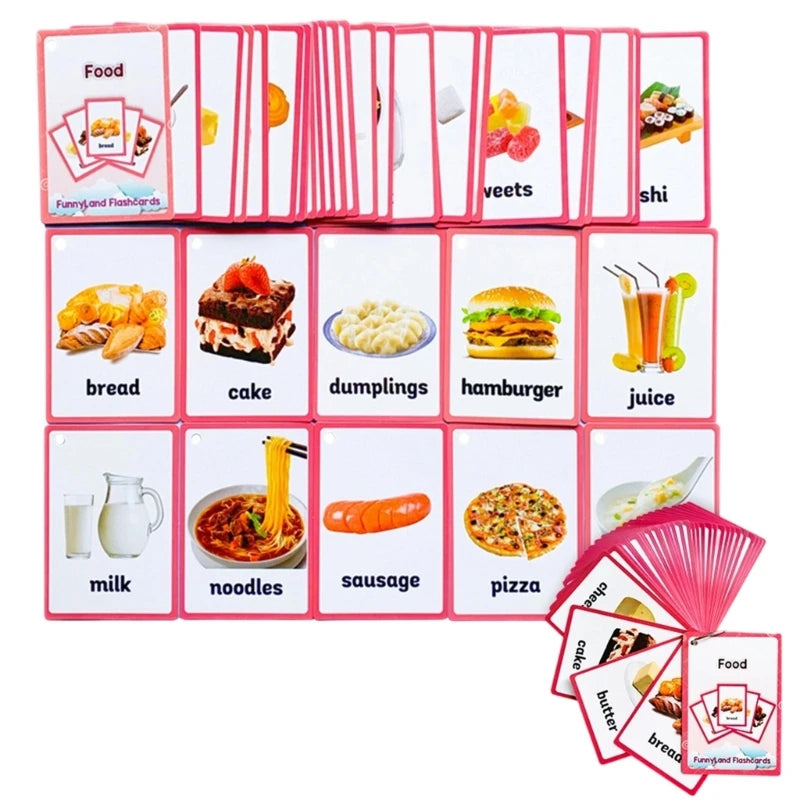 Picture Word Flash Cards Set Kids Early Learning Vocabulary Card For Children Language Teaching Classroom K1KF Quake CN