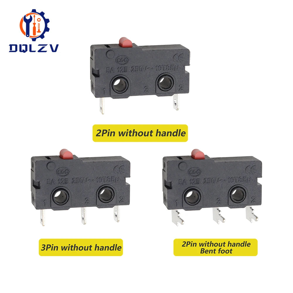 5A 125V250V KW12 Travel Limit Switch KW11-3Z-2 With Handle 16mm Contact Button Micro switch KW12-N 2Pin/3Pin KW12-A NO/NC Quake
