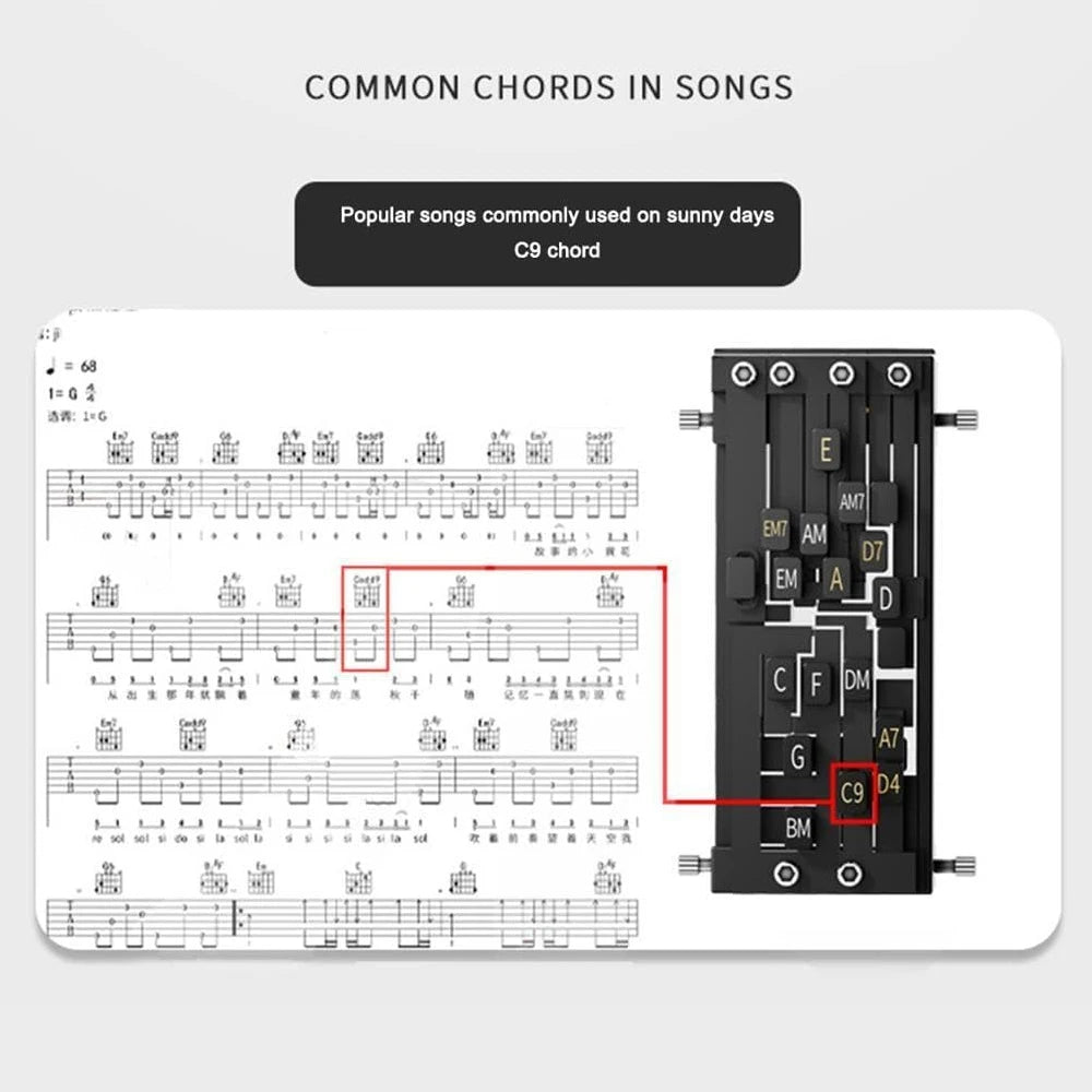 Guitar Chord Presser, Guitar Chord Trainer, Guitar Chord Helper, Guitar Aid Chords Learning Tools for Beginners Quake