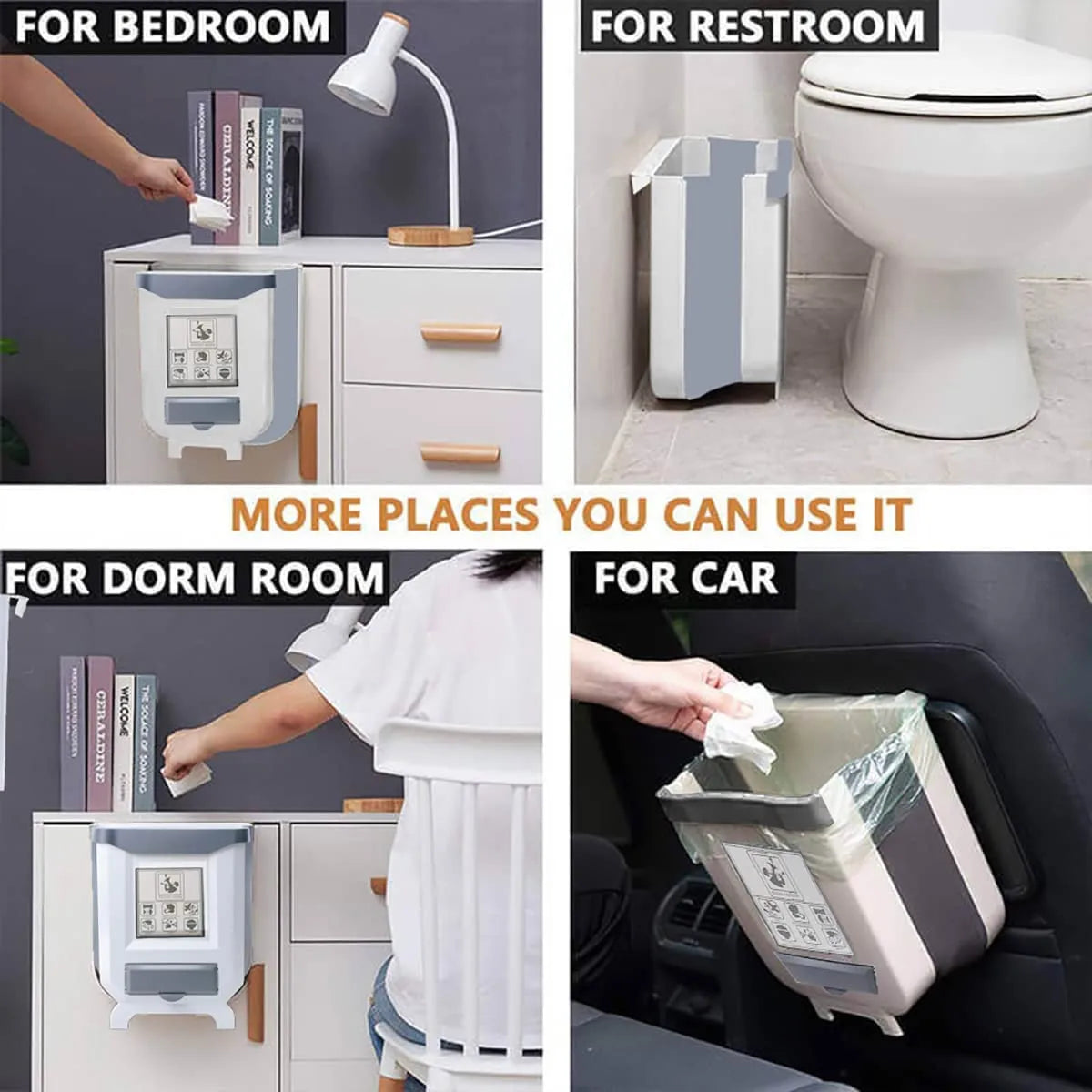 Kitchen Folding Trash Can Wall Mounted Trash Can Kitchen Cabinet Door Mounted Trash Can Folding Trash Can for Vehicles Quake