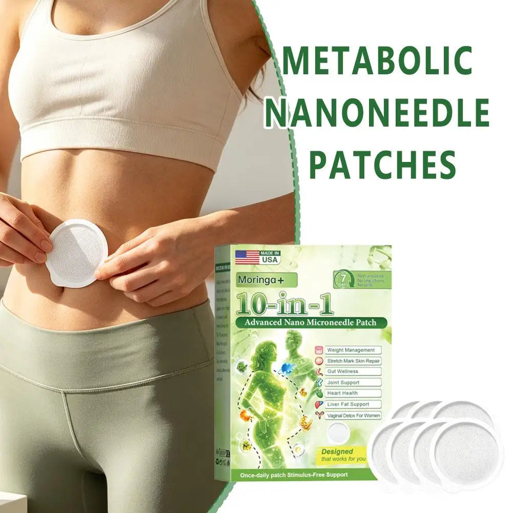 Moringa Berberine NAD Patches 10 in 1 Nano Microdart Body Care Stickers Ultra Thin Invisible Daily Wellness Support Quake