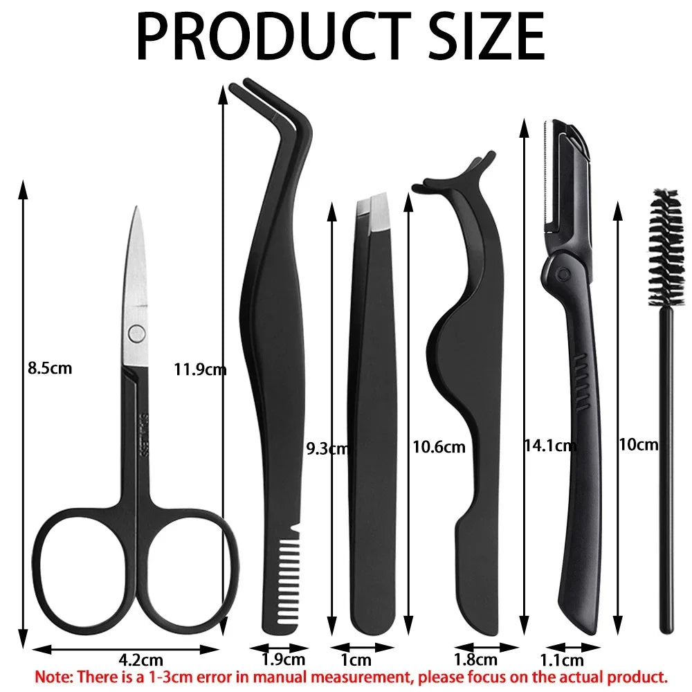 vvocci 1/6 Pcs Curved Tip Eyelash & Eyebrow Tweezers Set – Stainless Steel Precision Beauty MakeupTools forExtension Application Quake