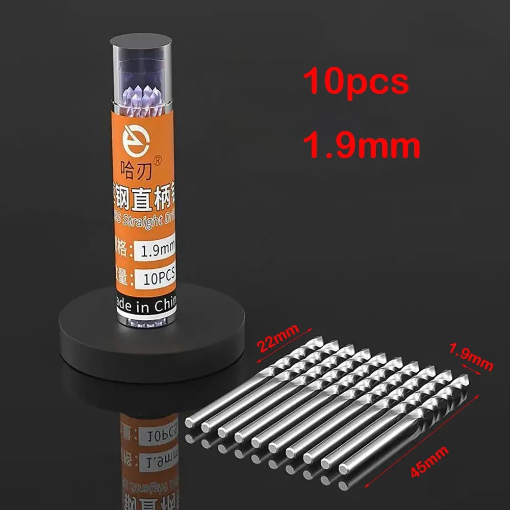 Hard Straight Shank Drill Bit Mini High Speed Steel Twist Drill Bit HSS Bit Wood Quake 1.9mm