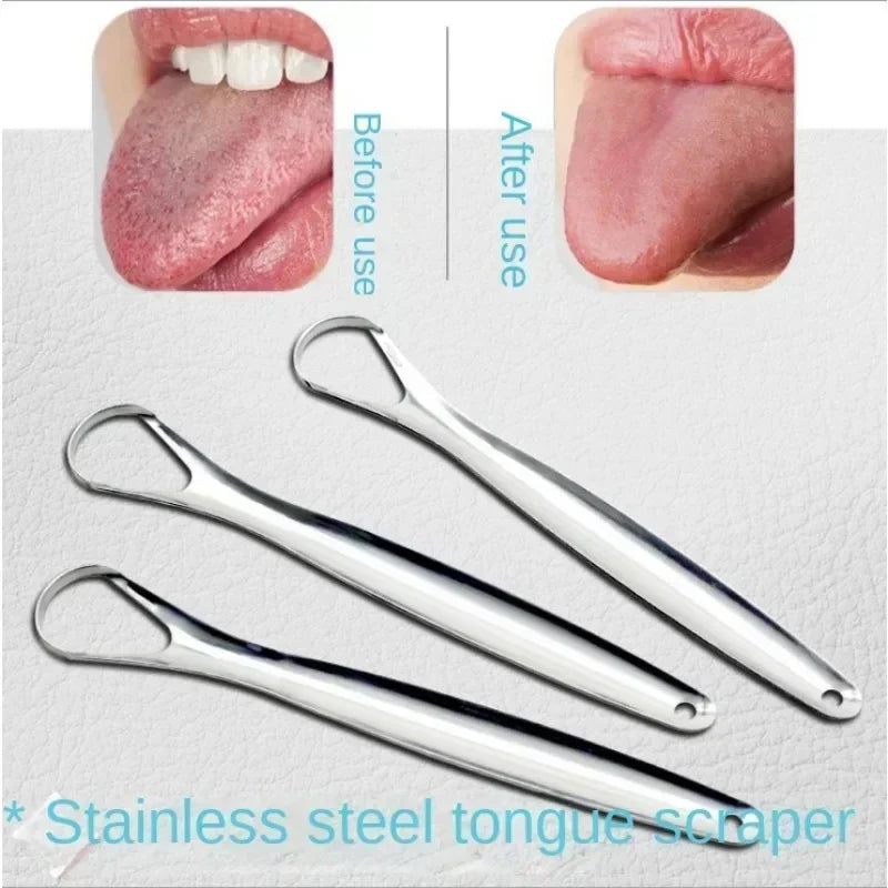 vvocci Reusable Stainless Steel Tongue Scraper – 1 Pack Oral Hygiene Tool for Fresh Breath & Coated Tongue Cleaning Quake