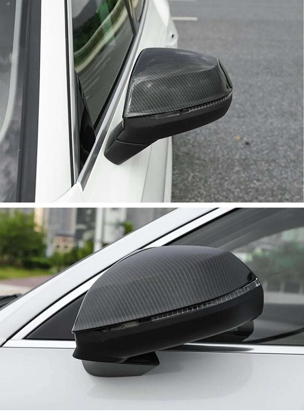 For Audi Q7 2016-2021 Q5 2019-2021 Car Rearview Replacement Side Mirror Cover Sticker Wing Cap Exterior Case Trim Carbon Silver Quake