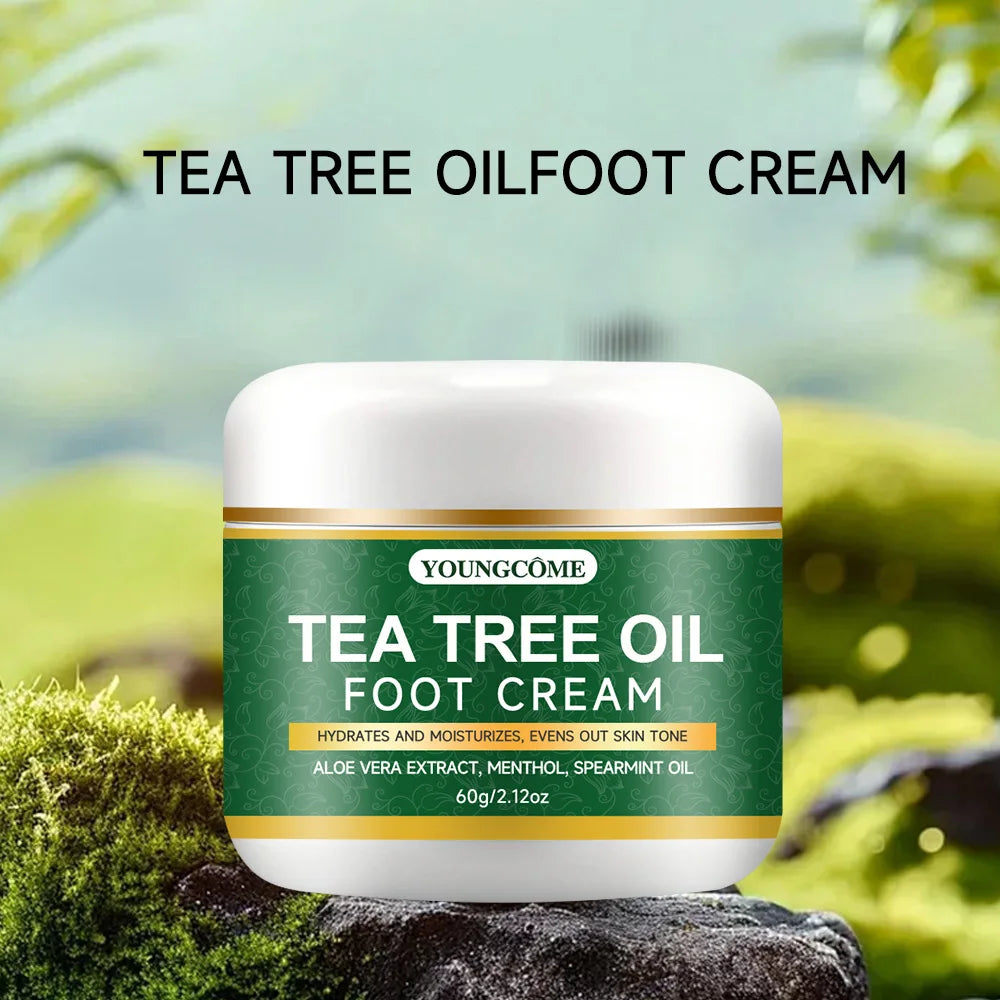 Foot moisturizer with aloe vera and tea tree oil to deeply nourish the skin, for dry and rough skin, daily hand and foot care Quake