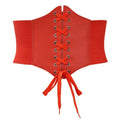 Wide Corset Waist Belt Elastic Design Slimming Waistband Strap External Wear Decorative Waist Strap For Skirts Dress Top Clothes Quake Red