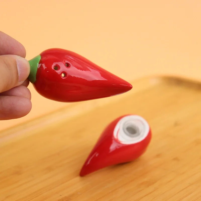 Red Chili Shaped Ceramic Salt Pepper Shaker Set Creative Kitchen Spice Container Seasoning Jar for Table Decor Quake