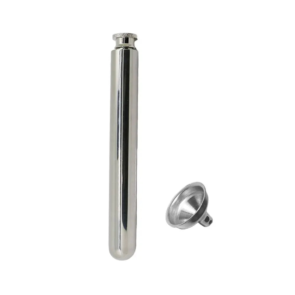 Portable Stainless Steel Tubular Wine Pot 55ml 60ml Reusable Hip Flasks Metal Wine Bottle Outdoor Quake