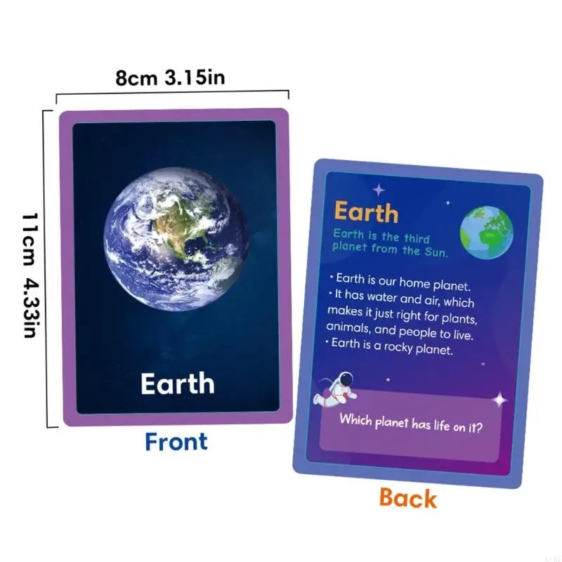 15Pcs Double Sided Solar Planet Learning Flash Cards English Word Building Cards K1KF Quake