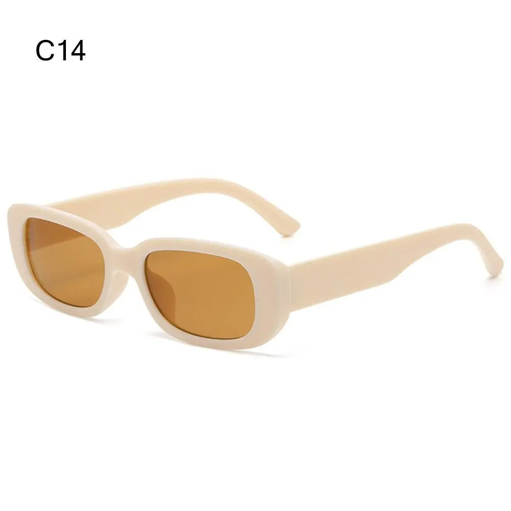 Trendy Narrow Square Frame Y2K Sun Glasses Candy Color UV400 Protection Rectangle Sunglasses Black Shades for Women Men Quake C14